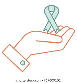 hand with ribbon campaign