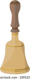 Hand ring bell, illustration, vector on a white background.
