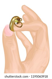 hand with ring. woman's hand and a ring with a stone