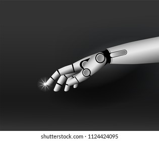 hand robot 3D cyborg science hand technology vector illustration