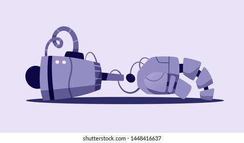Hand of robot. Cyborg's separate body part. Cartoon vector illustration. Technology concept
