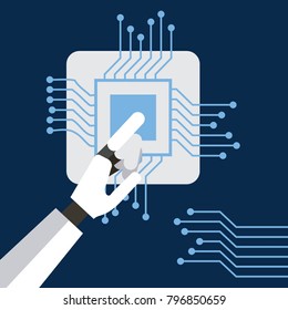 hand robot humanoide with circuit board