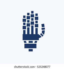 Hand Robot Icon, Clean Vector