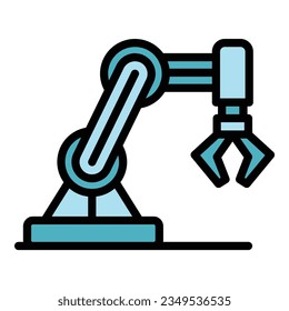 Hand robot line icon outline vector. Ai chatbot. Cute boy color flat