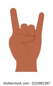 hand with rock gesture on white background