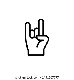 Hand rock gesture outline icon. Element of hand gesture illustration icon. signs, symbols can be used for web, logo, mobile app, UI, UX