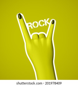 Hand, rock music sign, eps 10