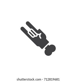 Hand in rock n roll icon vector, filled flat sign, solid pictogram isolated on white. Halloween holiday Symbol, logo illustration.