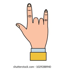 hand in rock n roll sign gesture