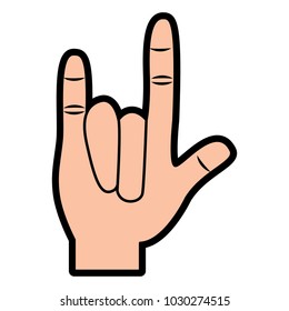 hand in rock n roll sign gesture