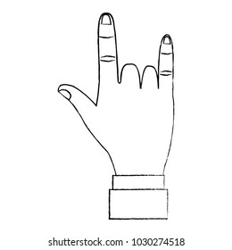 hand in rock n roll sign gesture