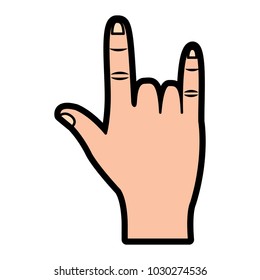 hand in rock n roll sign gesture