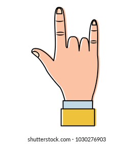 hand in rock n roll sign gesture