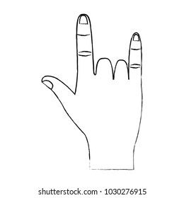 hand in rock n roll sign gesture