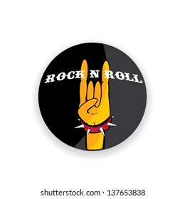 Hand in rock n roll sign. vector sign of rock n roll music and lifestyle.