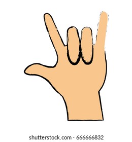 hand in rock n roll sign gesture