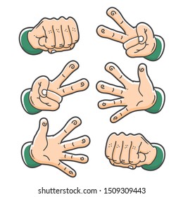 hand rock paper and scissor clip art