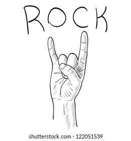 Hand with rock raised fingers