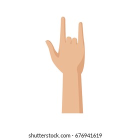 hand rock and roll gesture concept