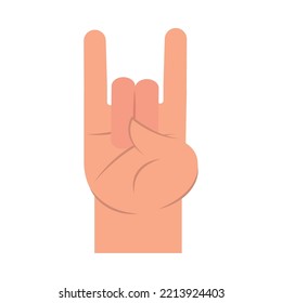 icono de gestos de rock y roll aislados