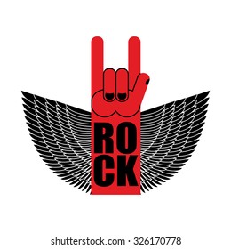 Hand rock and roll sign. Poster for  rock festival.
