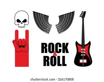 Hand rock and roll sign. Poster for  rock festival.
