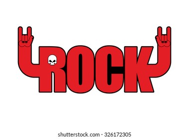 Hand rock and roll sign. Poster for  rock festival.
