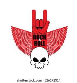 Hand rock and roll sign. Poster for  rock festival.
