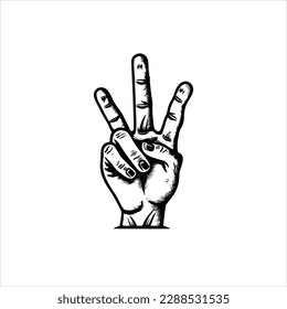 hand in rock and roll sign. vector illustration, standing hand finger vector