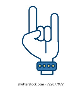 Hand rock and roll symbol isolated
