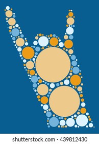 hand rock shape vector design by color point