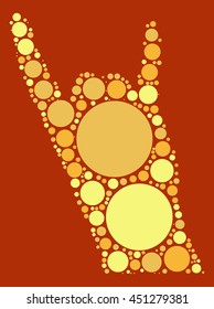 hand rock shape vector design by color point