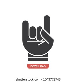Hand rock style vector icon