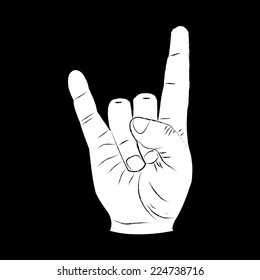 Hand Rock Vector Stock Vector (Royalty Free) 224738716 | Shutterstock