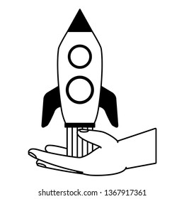 hand with rocket