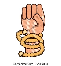 hand with rope