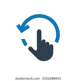 Hand Rotate Counter Clockwise Vector Icon, Hand Rotate Right Vector Icon