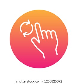 Hand rotate icon. Using for touch screen on electronic devices. Flat simple design. Isolate on white background.