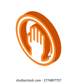 Hand Round Frame Icon Vector. Isometric Hand Round Frame isometric sign. color isolated symbol illustration