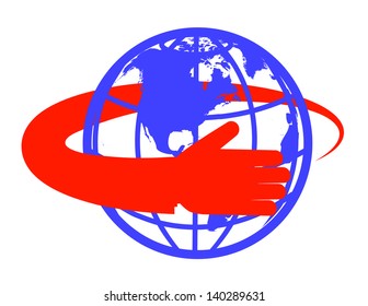 hand round the globe