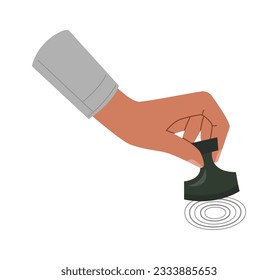 Ilustración Del Vector De Sello De Goma Con Mano