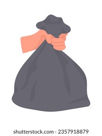 Hand With Rubbish Bag Vector Illustration