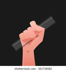 Hand & ruler illustration