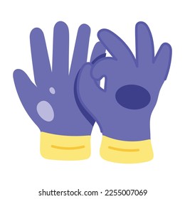 Hand safety, colorful icon of farm gloves 