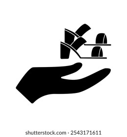 hand and sandal icon,ON white background