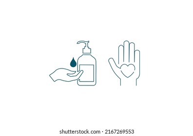 hand sanitation icon vector illustration 