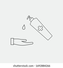 hand sanitiser vector icon set hand hygiene kill pathogen bacteria icon