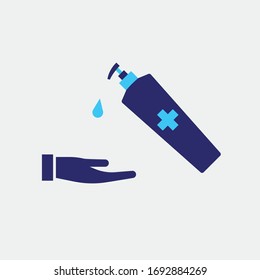 hand sanitiser vector icon set hand hygiene kill pathogen bacteria icon