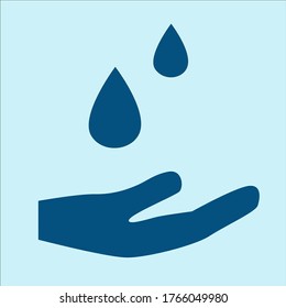 Hand sanitize icon blue background