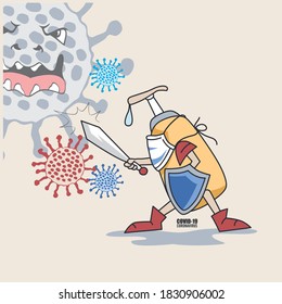 hand sanitizer against corona virus